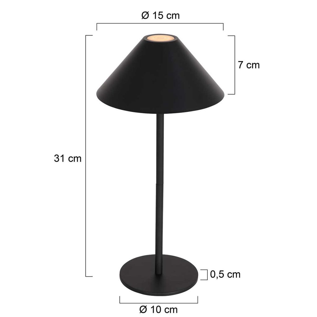 Oplaadbare buiten LED tafellamp dimbaar Steinhauer Ancilla - Afbeelding 7