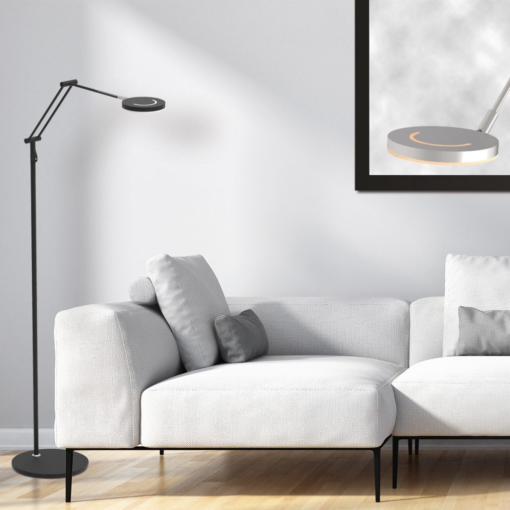 Flexibele ronde vloerlamp zwart Steinhauer Soleil - Afbeelding 3