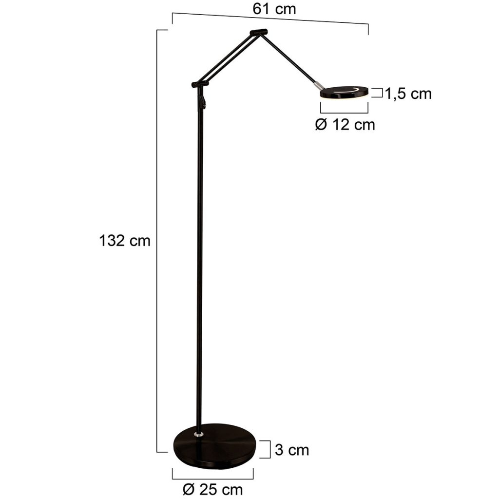 Flexibele ronde vloerlamp zwart Steinhauer Soleil - Afbeelding 8