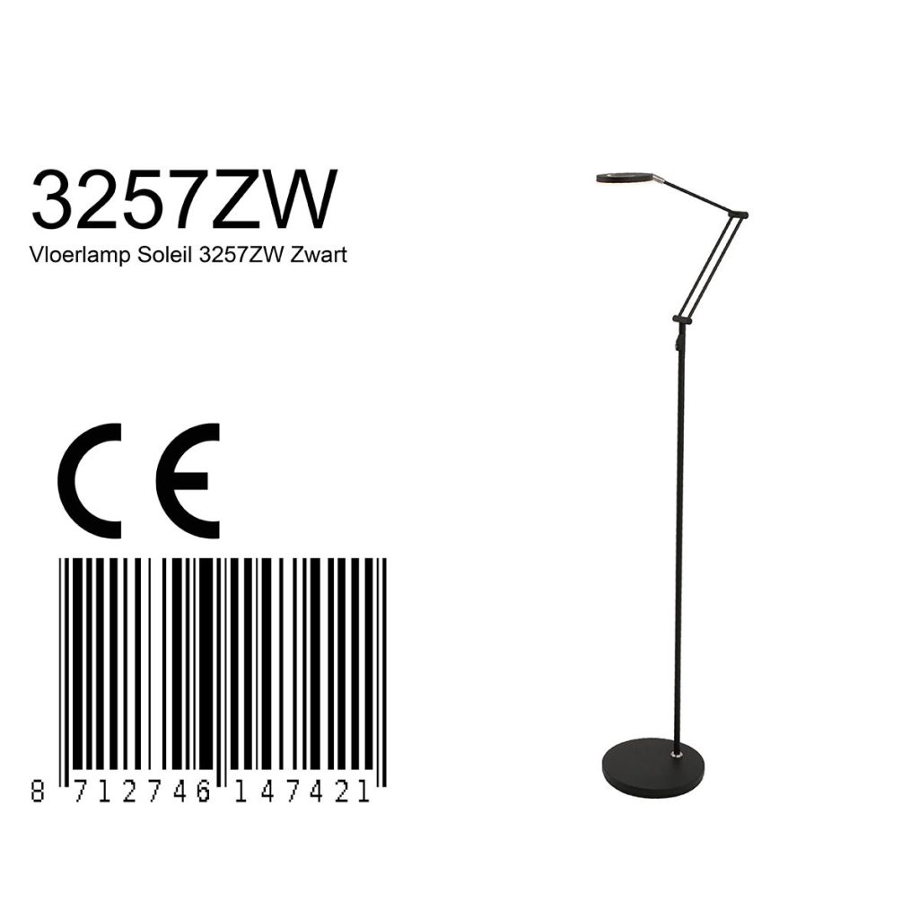Flexibele ronde vloerlamp zwart Steinhauer Soleil - Afbeelding 9