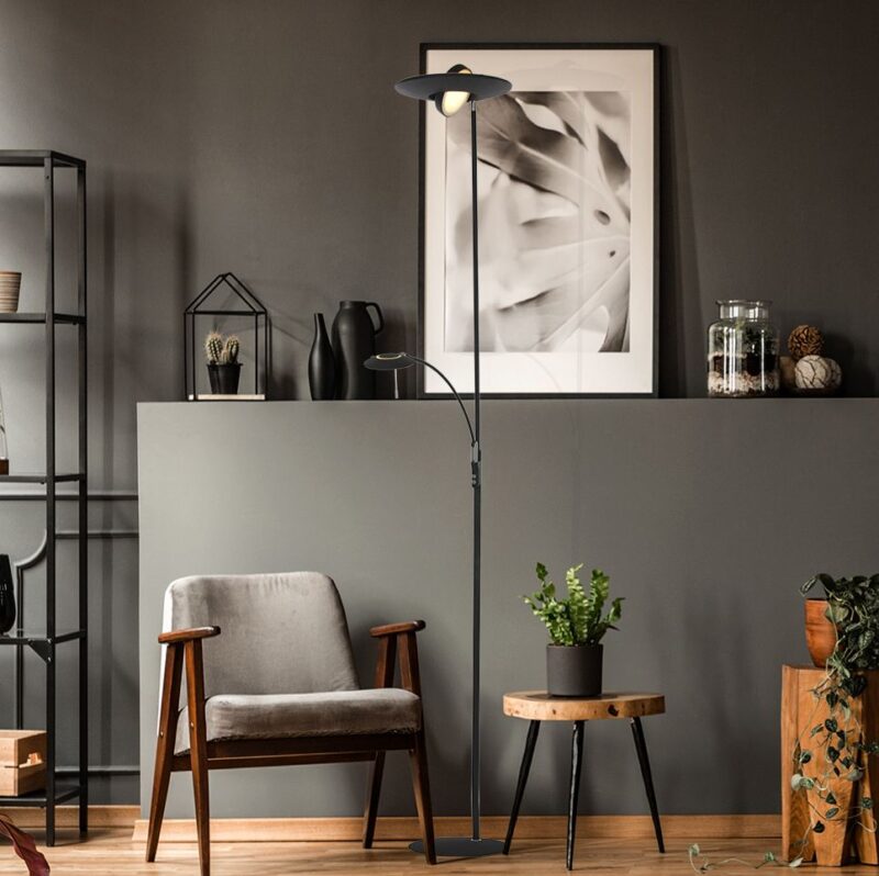 Dimbare vloerlamp zwart leeslamp Steinhauer Zenith led - Afbeelding 22