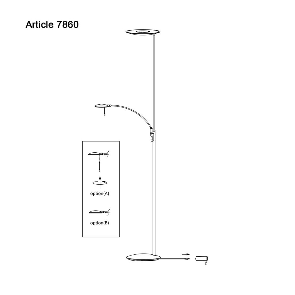 Dimbare vloerlamp zwart leeslamp Steinhauer Zenith led - Afbeelding 10
