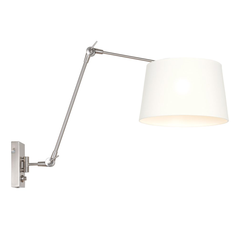 Dimbare wandlamp met witte kap Steinhauer Prestige chic - Afbeelding 2