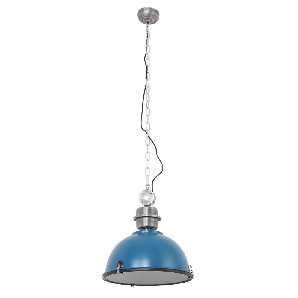 Industriële hanglamp metaal/glas petrol koepelvorm Steinhauer Bikkel - Afbeelding 12