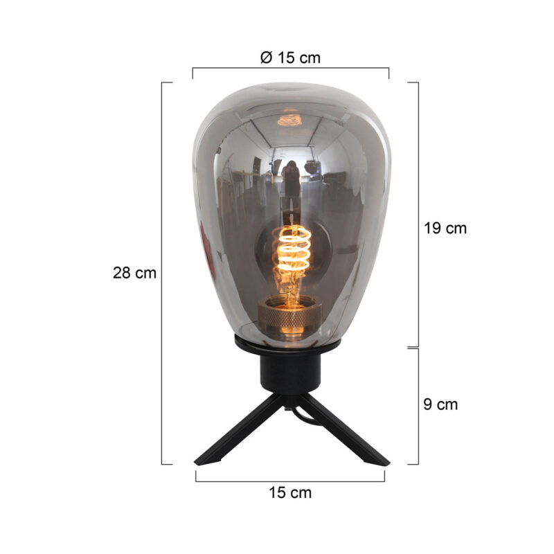 steinhauer-tafellamp-reflexion-zwart-glasmetaal-ø15cm-e27-2682zw-1