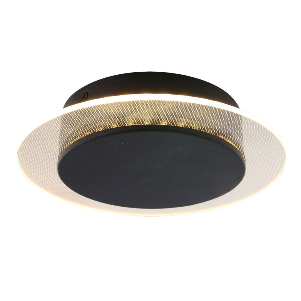 Moderne zwarte metalen kunststof wandlamp Steinhauer Lido - Afbeelding 17