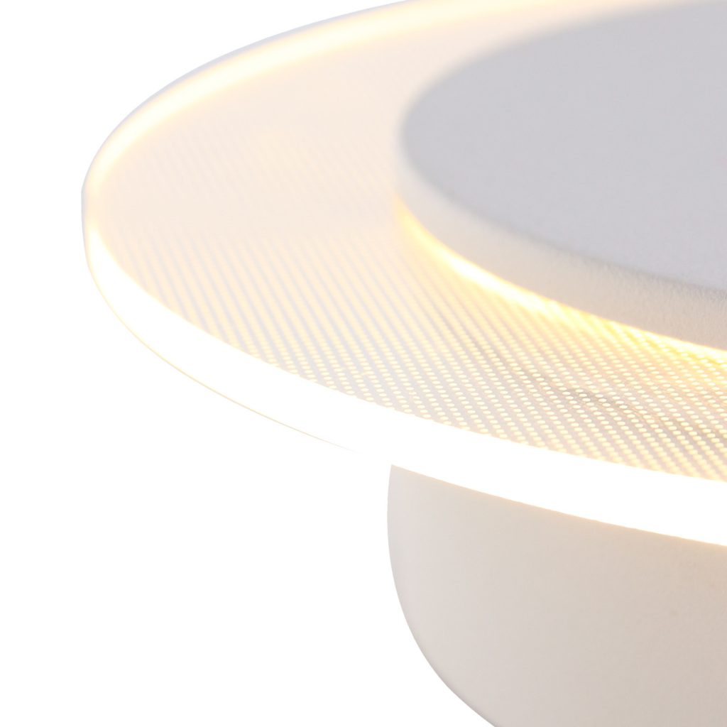 Moderne witte metalen kunststof wandlamp Steinhauer Lido - Afbeelding 5