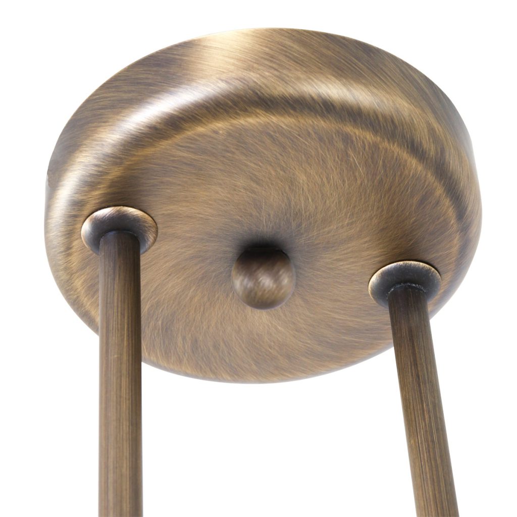 Bronzen 3-lichts hanglamp gemarmerd glas Steinhauer Capri - Afbeelding 6