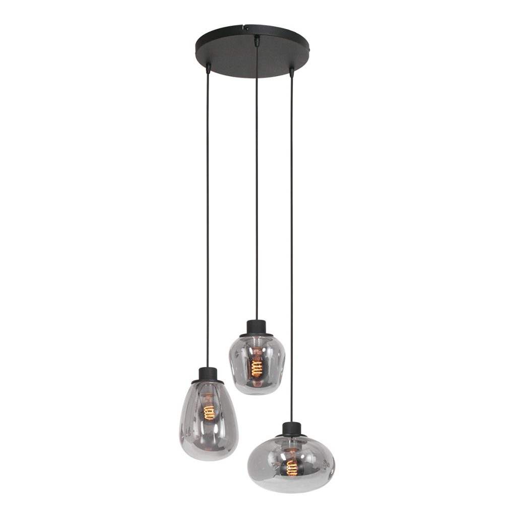Moderne glazen zwarte metalen hanglamp Steinhauer Reflexion - Afbeelding 2
