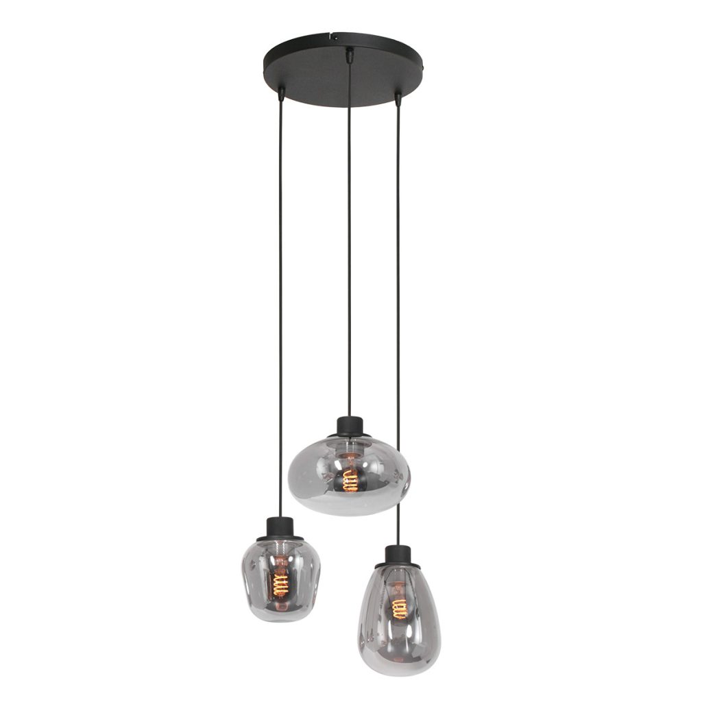 Moderne glazen zwarte metalen hanglamp Steinhauer Reflexion - Afbeelding 11
