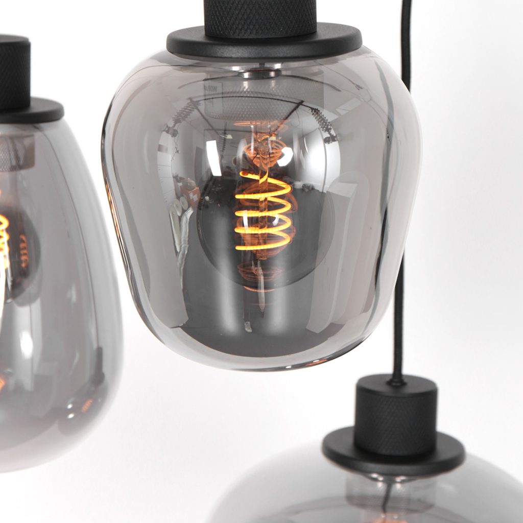 Moderne glazen zwarte metalen hanglamp Steinhauer Reflexion - Afbeelding 12