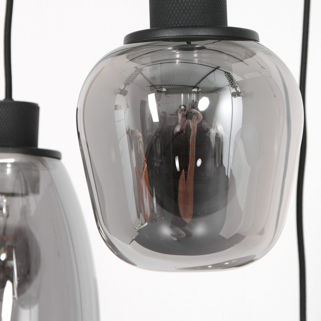 Moderne glazen zwarte metalen hanglamp Steinhauer Reflexion - Afbeelding 13