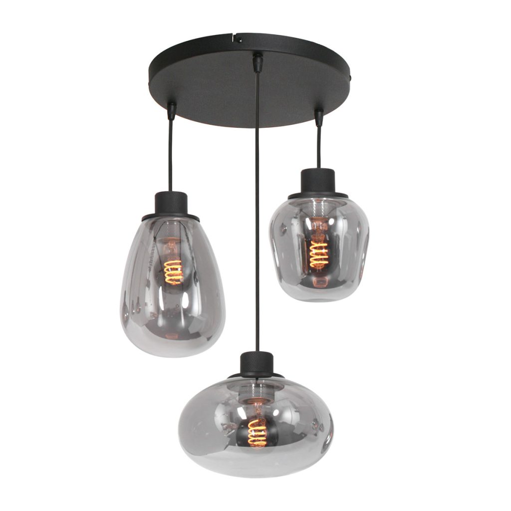 Moderne glazen zwarte metalen hanglamp Steinhauer Reflexion - Afbeelding 18