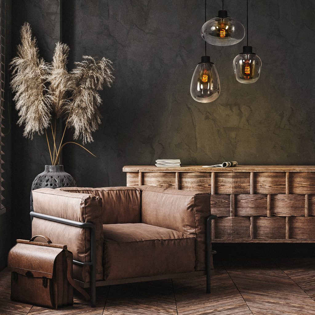 Moderne glazen zwarte metalen hanglamp Steinhauer Reflexion - Afbeelding 3