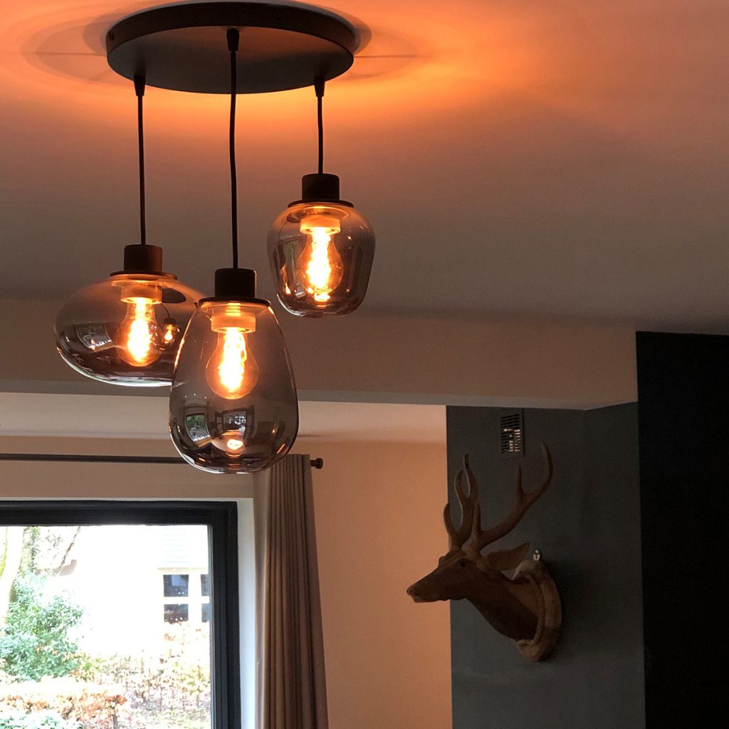Moderne glazen zwarte metalen hanglamp Steinhauer Reflexion - Afbeelding 21
