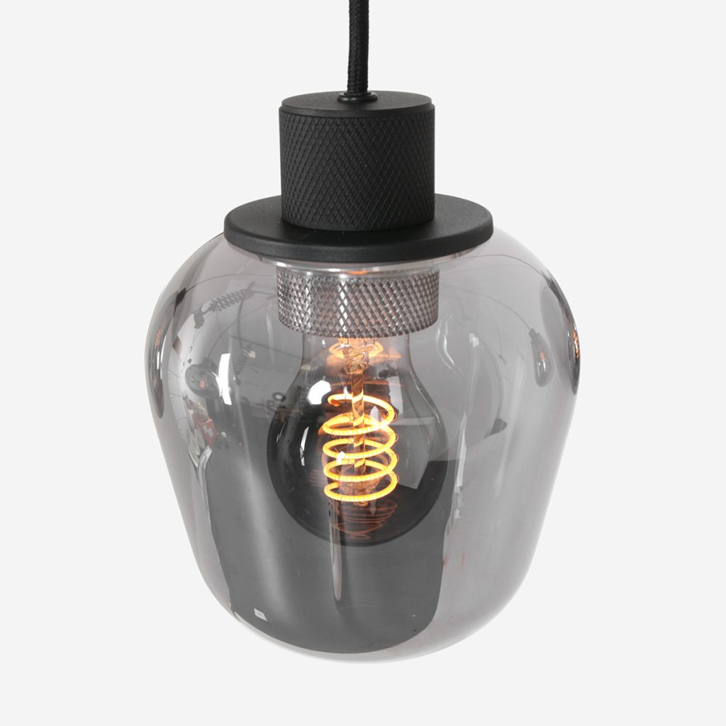 Moderne glazen zwarte metalen hanglamp Steinhauer Reflexion - Afbeelding 5
