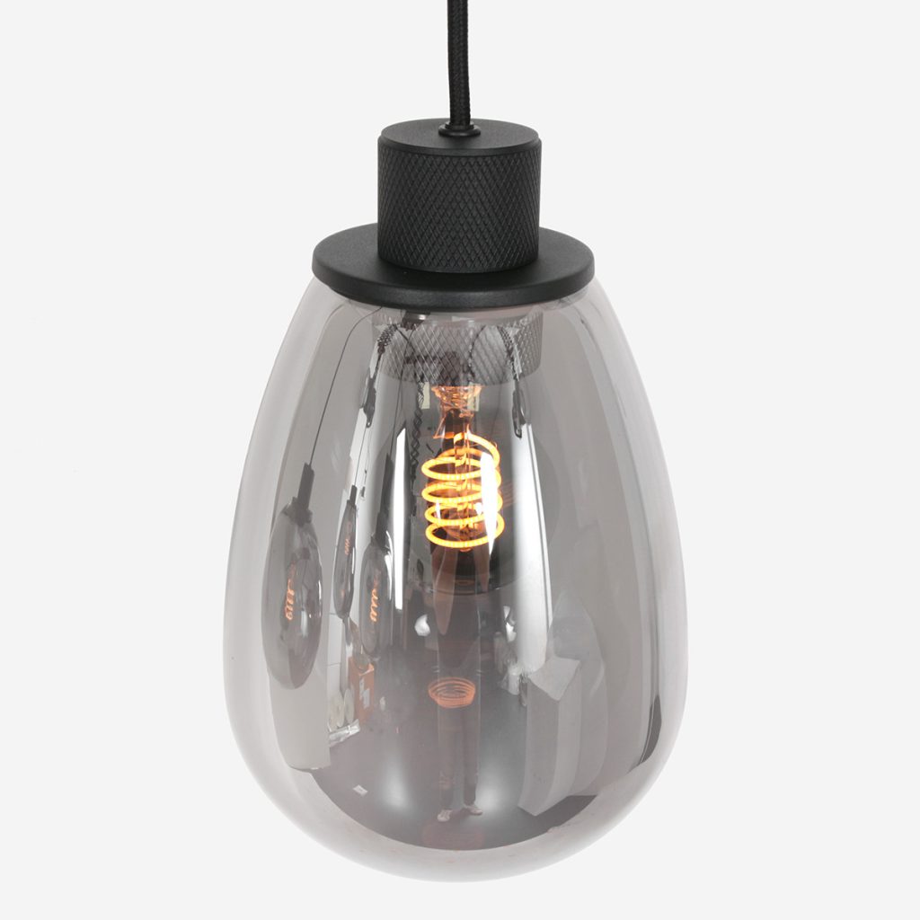Moderne glazen zwarte metalen hanglamp Steinhauer Reflexion - Afbeelding 6