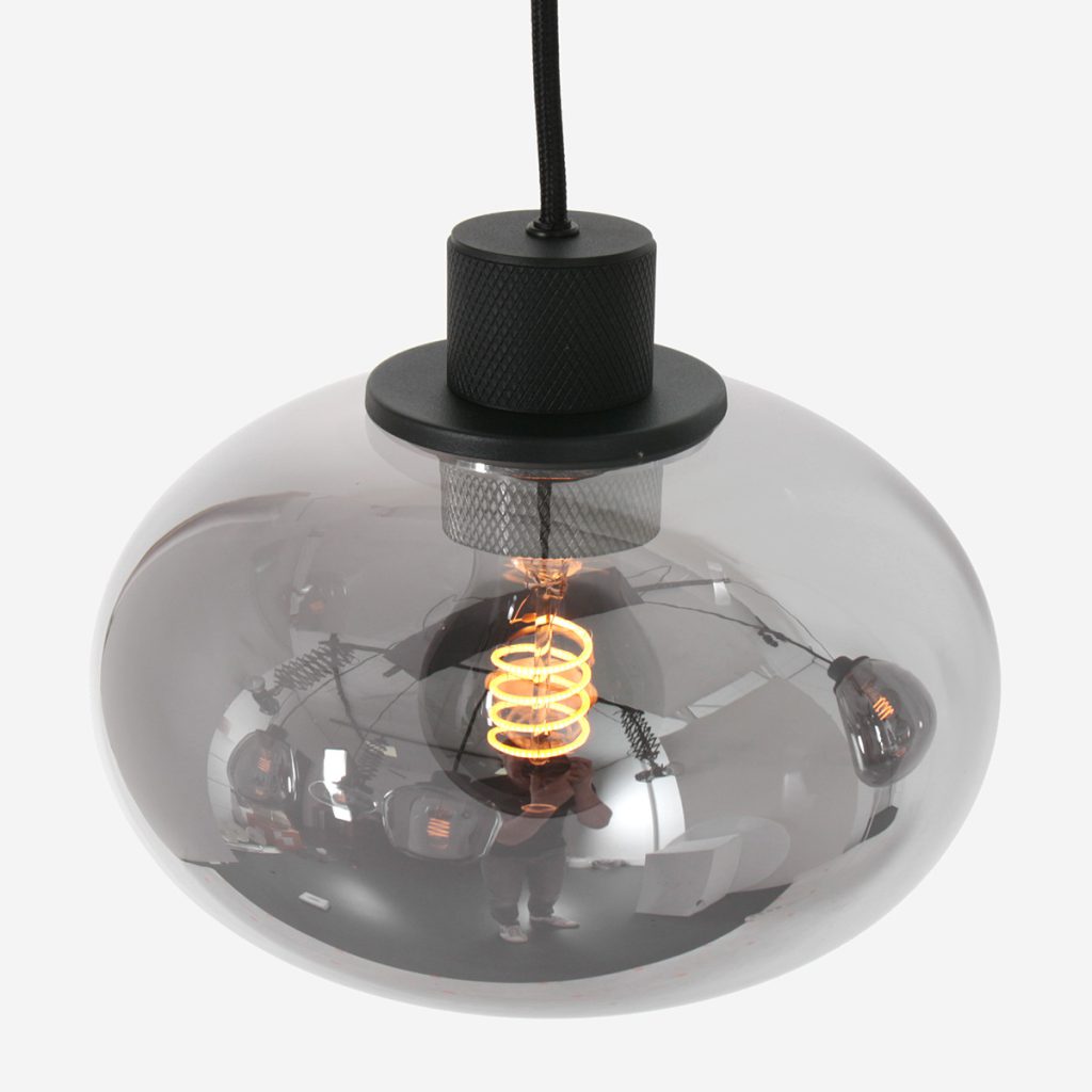 Moderne glazen zwarte metalen hanglamp Steinhauer Reflexion - Afbeelding 7