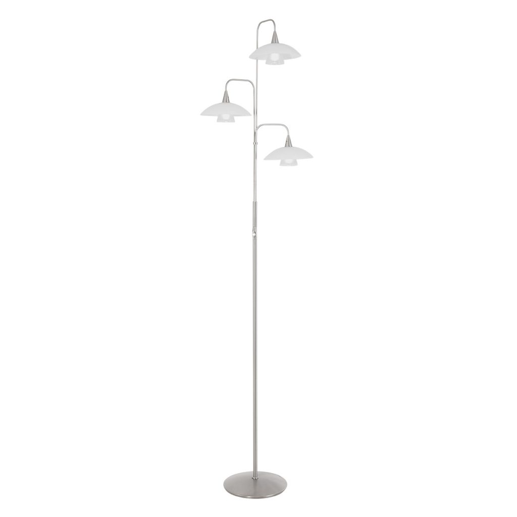 Klassieke stalen metalen glazen vloerlamp Steinhauer Tallerken - Afbeelding 2
