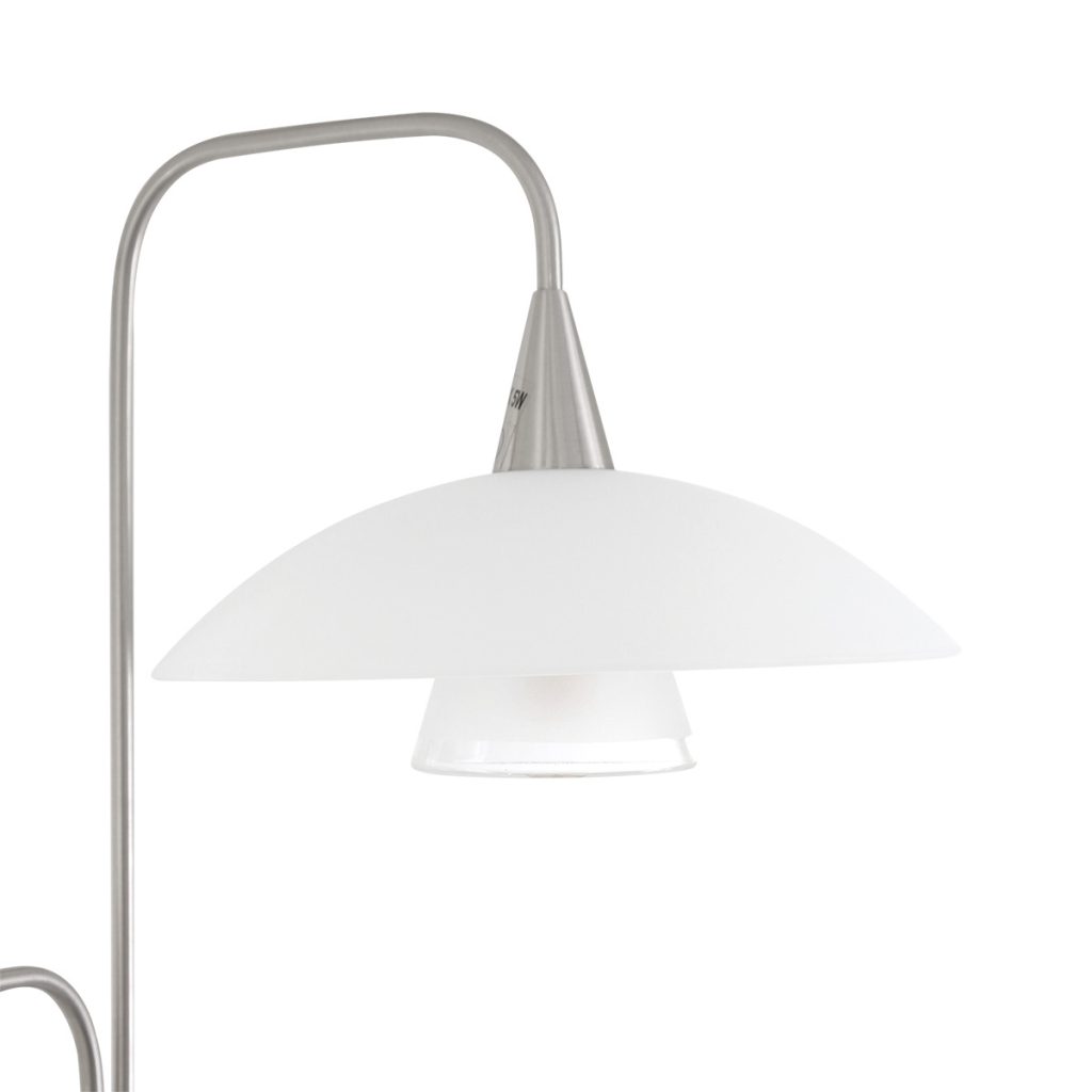 Klassieke stalen metalen glazen vloerlamp Steinhauer Tallerken - Afbeelding 4