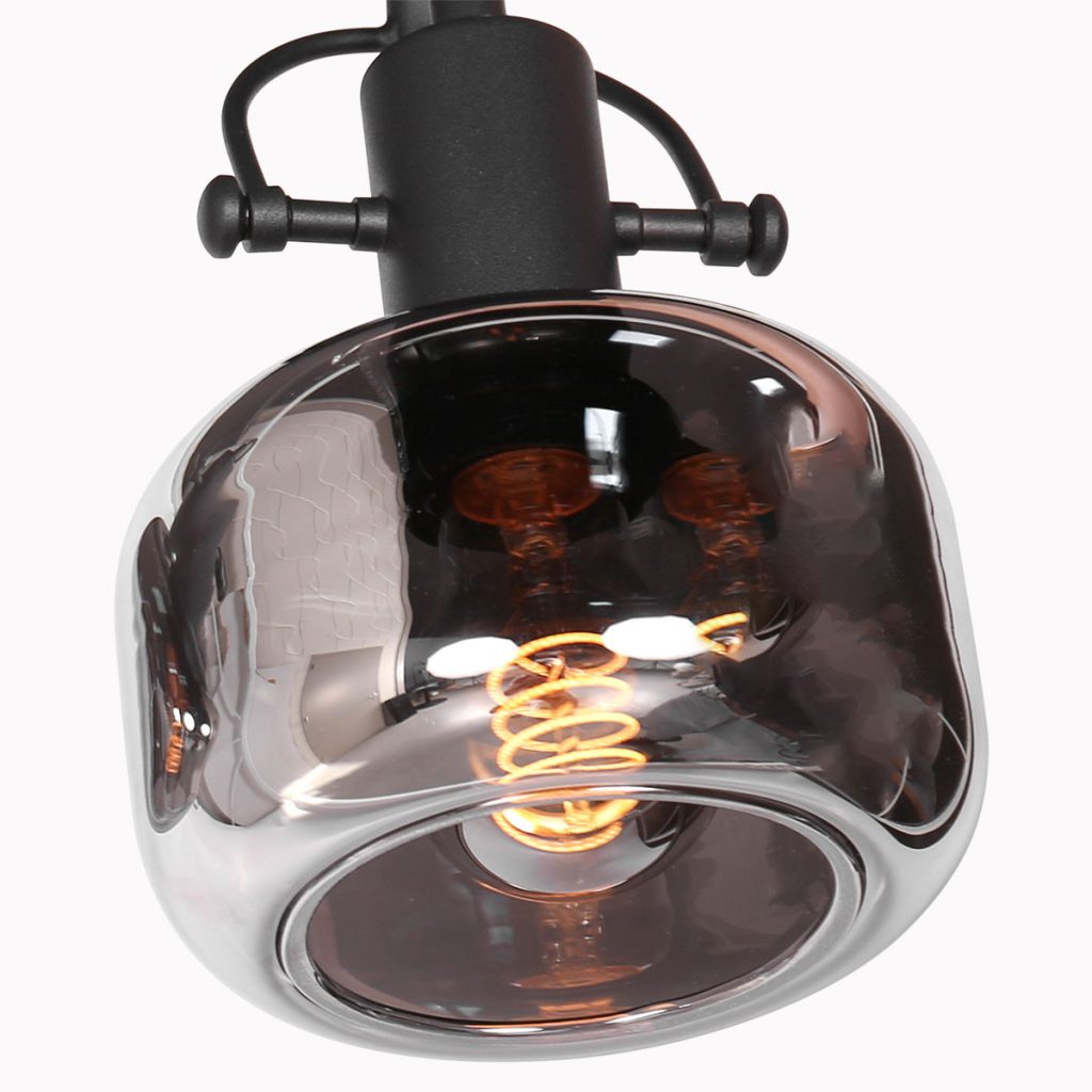 Dubbele zwarte moderne wandlamp glas Steinhauer Glaslic - Afbeelding 3