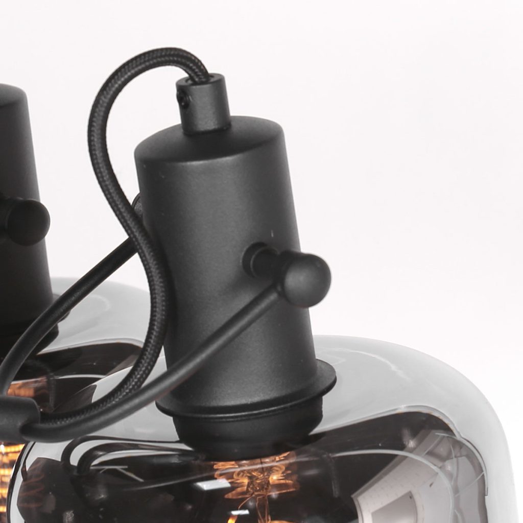 dubbele-zwarte-moderne-wandlamp-glas-wandlamp-steinhauer-glaslic-smokeglas-en-zwart-3865zw-3