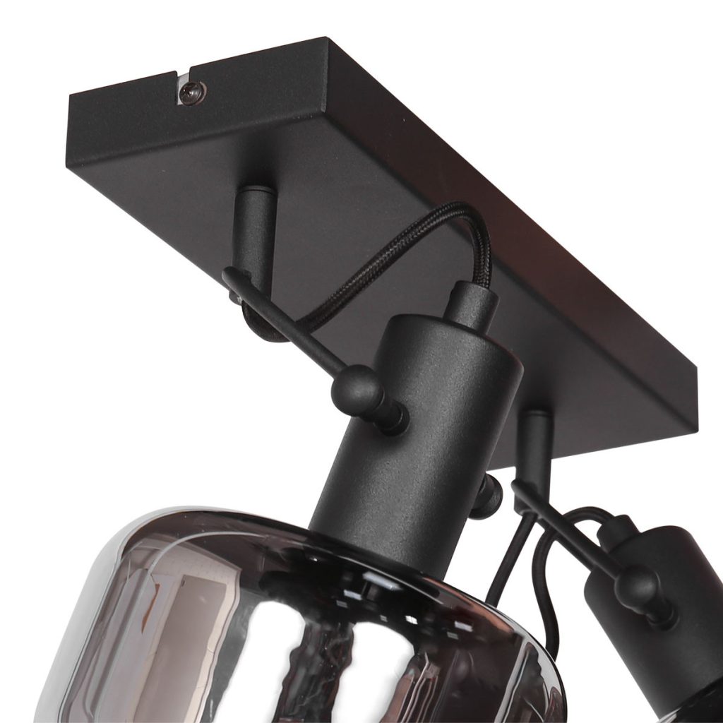 Dubbele zwarte moderne wandlamp glas Steinhauer Glaslic - Afbeelding 5