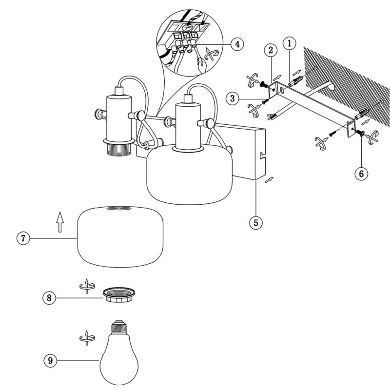 steinhauer-wandlamp-glaslic-zwart-glasmetaal-designlamp-e27-3865zw-1