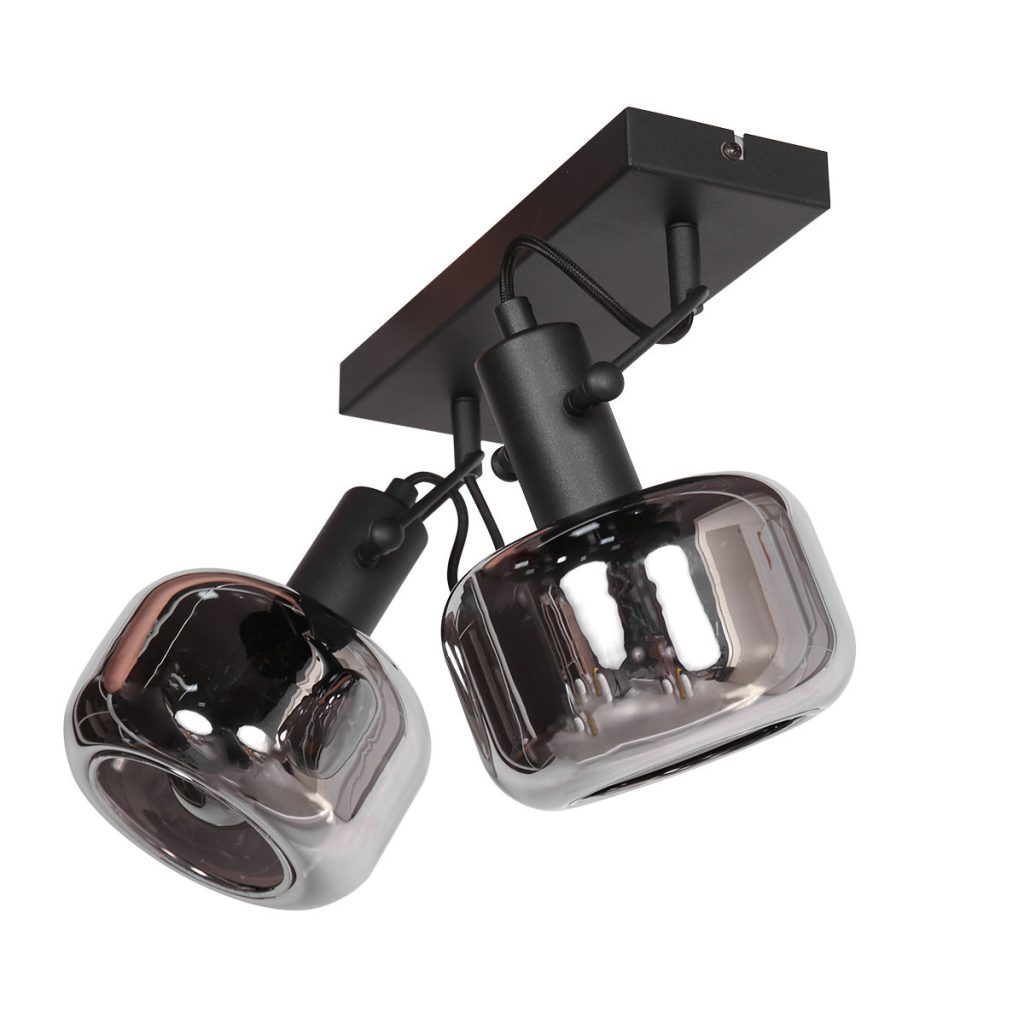 Dubbele zwarte moderne wandlamp glas Steinhauer Glaslic - Afbeelding 8