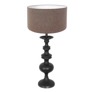 annelighting-tafellamp-lyons-zwart-houtlinnen-ø40cm-e27-3486zw-1