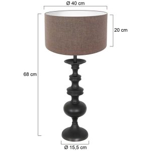 annelighting-tafellamp-lyons-zwart-houtlinnen-ø40cm-e27-3486zw-1