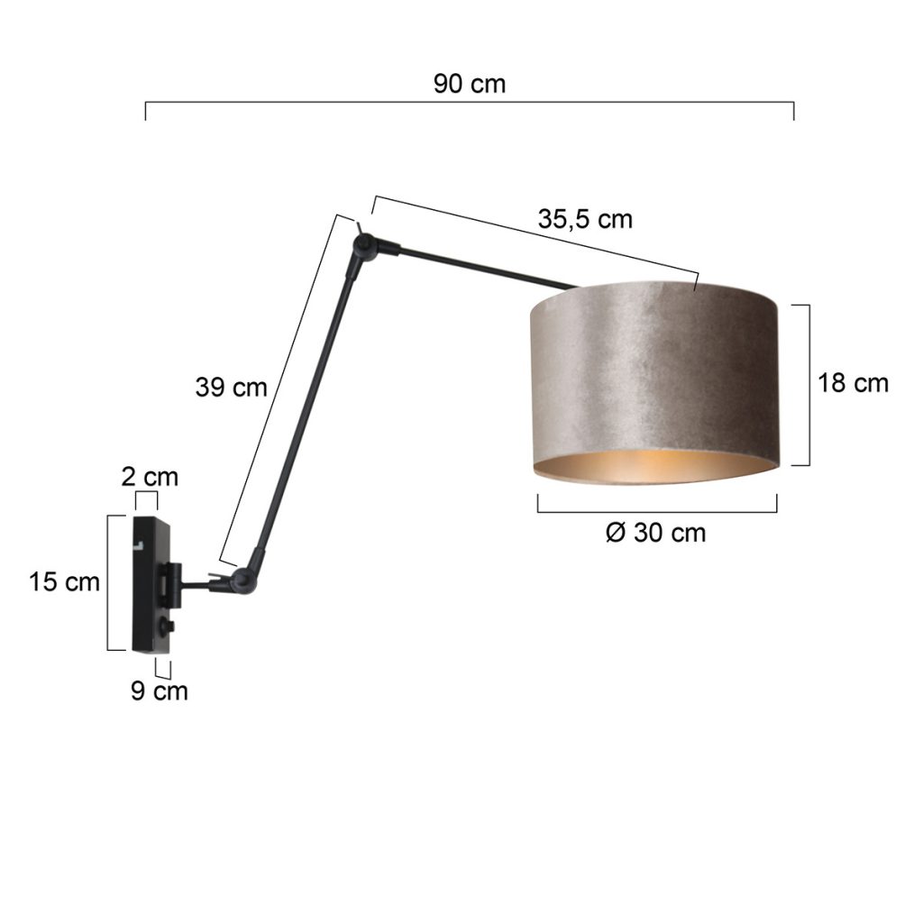 Elegante verstelbare wandlamp Steinhauer Prestige chic - Afbeelding 6