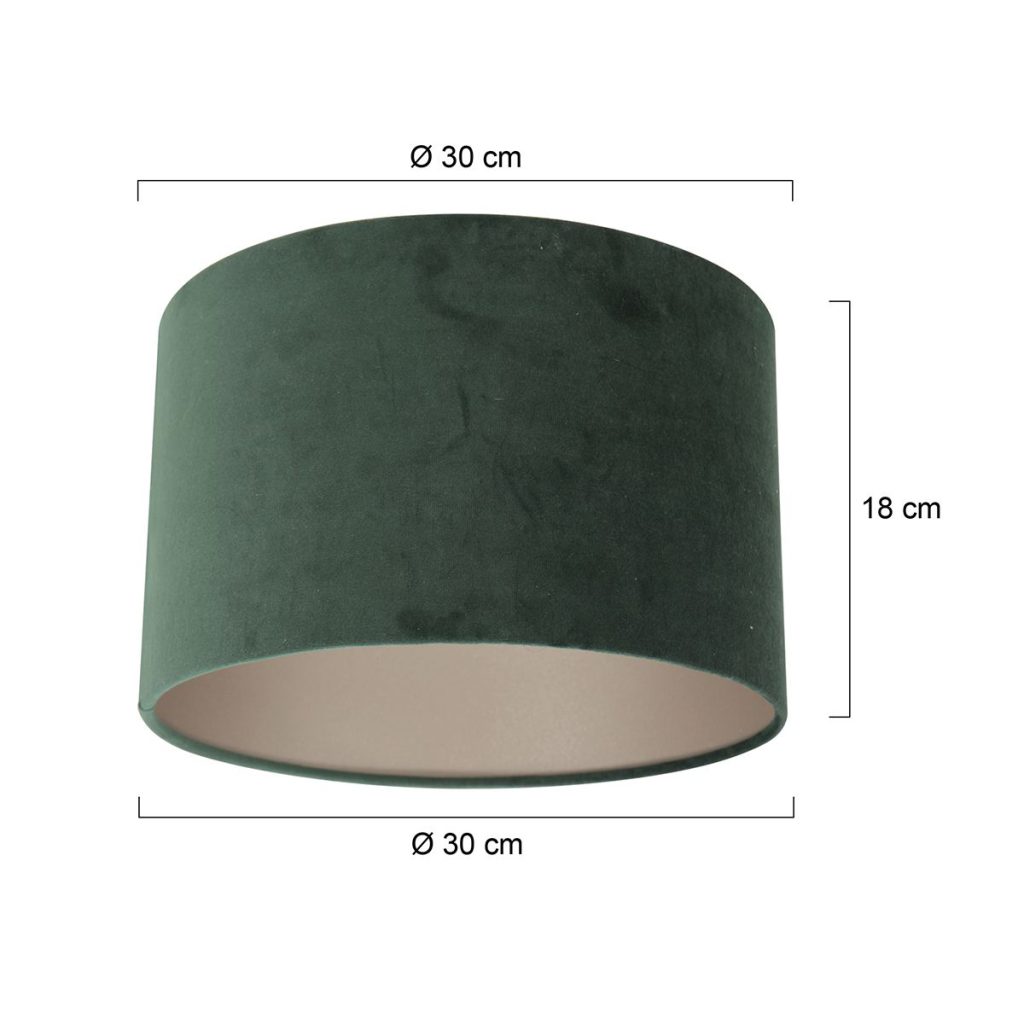 Moderne groene velours lampenkap Steinhauer  - Ø 30 cm - Afbeelding 6