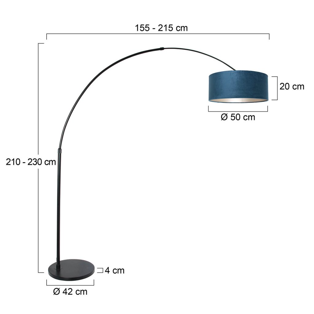 gebogen-vloerlamp-met-blauwe-kap-steinhauer-sparkled-light-8242zw-5