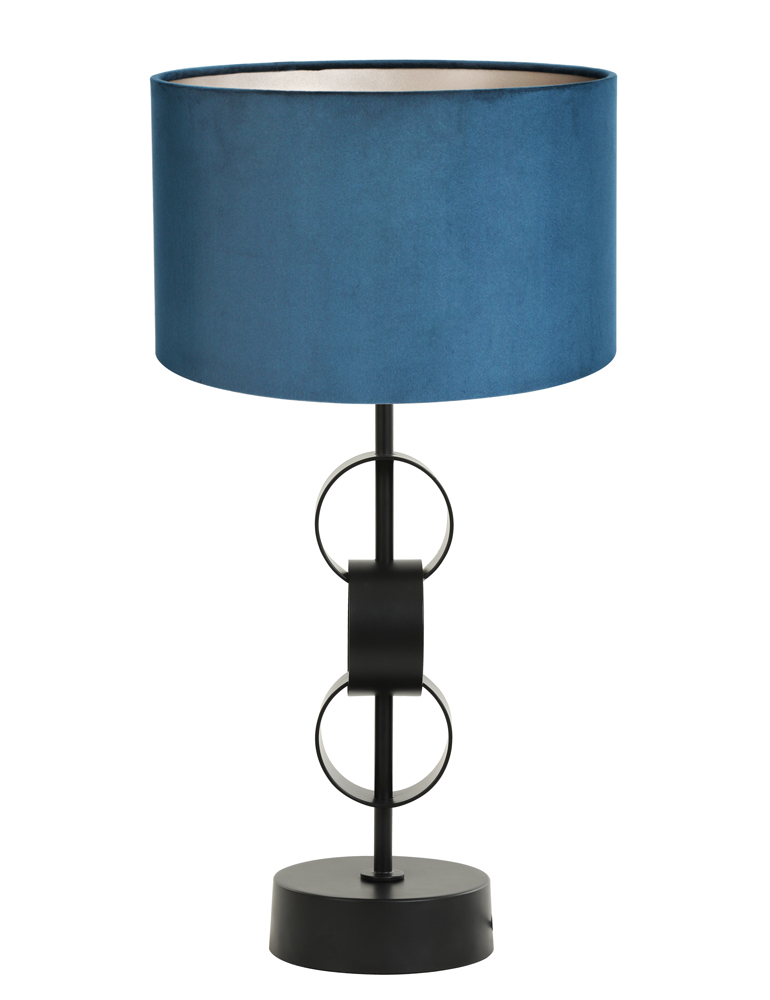 gecirkelde-tafellamp-met-blauwe-kap-light-living-circulum-zwart-8499zw-1