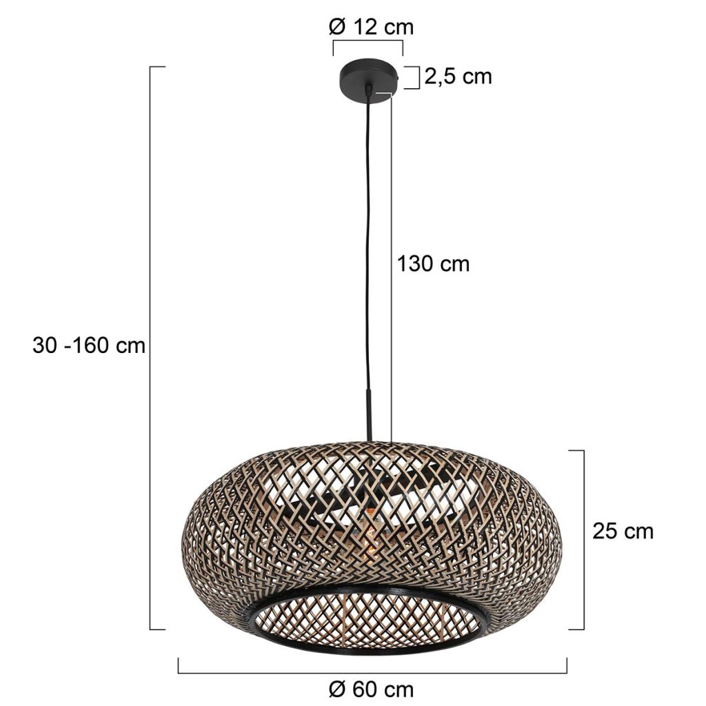 Gevlochten Rotan hanglamp Anne Lighting Maze - Afbeelding 7