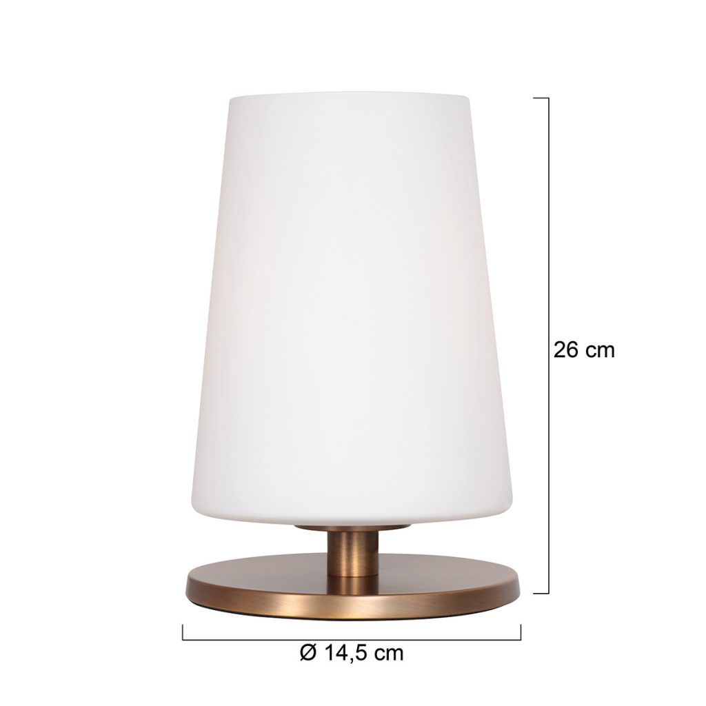 Klassieke melkglas tafellamp brons Steinhauer Ancilla - Afbeelding 3