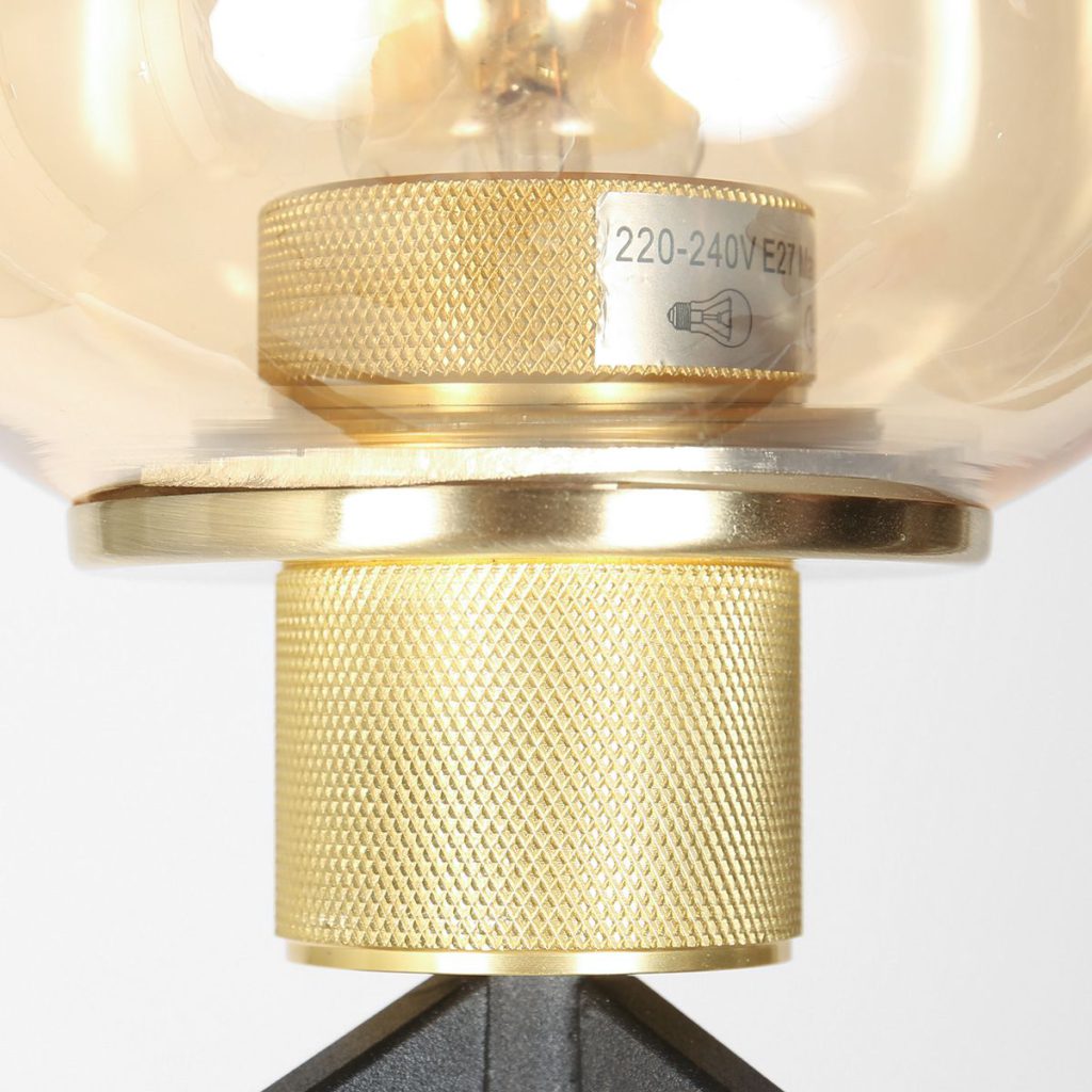 Gouden tafellamp met rosekleurig glas Steinhauer Reflexion - Afbeelding 5