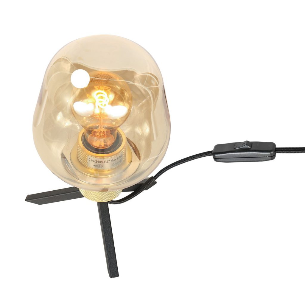 Gouden tafellamp met rosekleurig glas Steinhauer Reflexion - Afbeelding 9