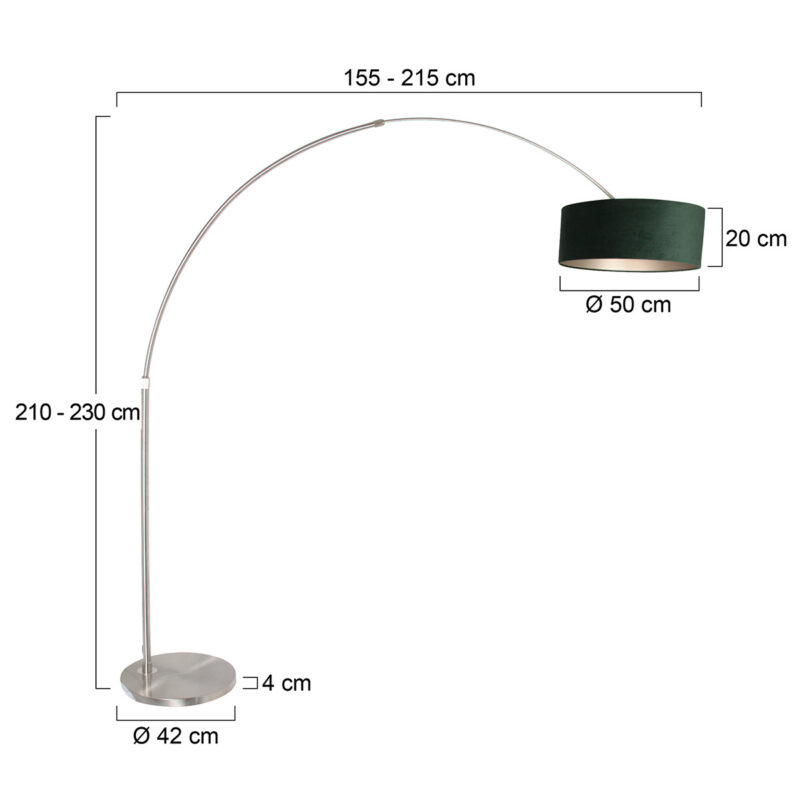 Grote booglamp met lampenkap Steinhauer Sparkled light - Afbeelding 6