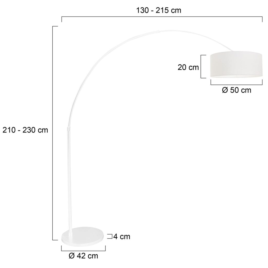 Grote booglamp met witte kap Steinhauer Sparkled light - Afbeelding 7
