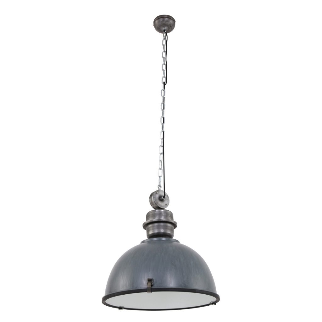 Industriële glazen grijze metalen hanglamp Steinhauer Bikkel - Afbeelding 2