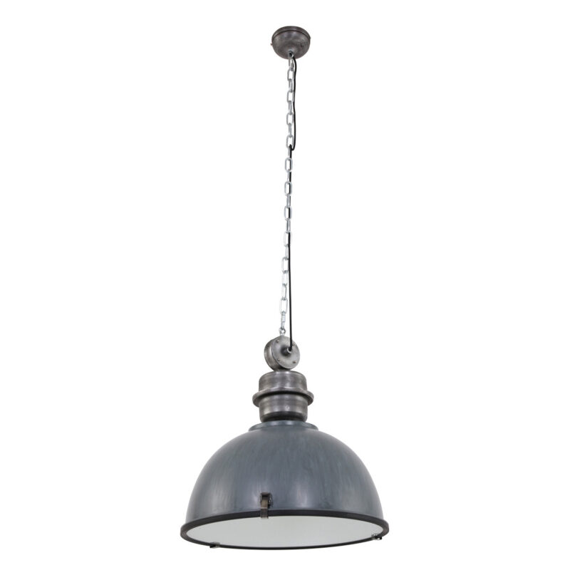 Industriële glazen grijze metalen hanglamp Steinhauer Bikkel - Afbeelding 2