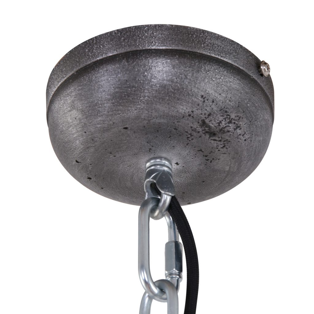 Industriële glazen grijze metalen hanglamp Steinhauer Bikkel - Afbeelding 5