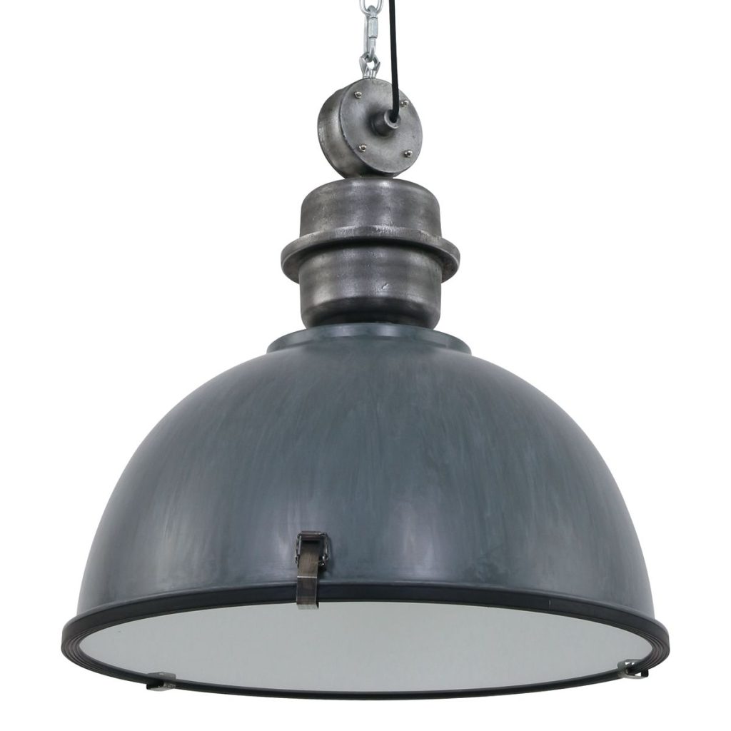 Industriële glazen grijze metalen hanglamp Steinhauer Bikkel - Afbeelding 9