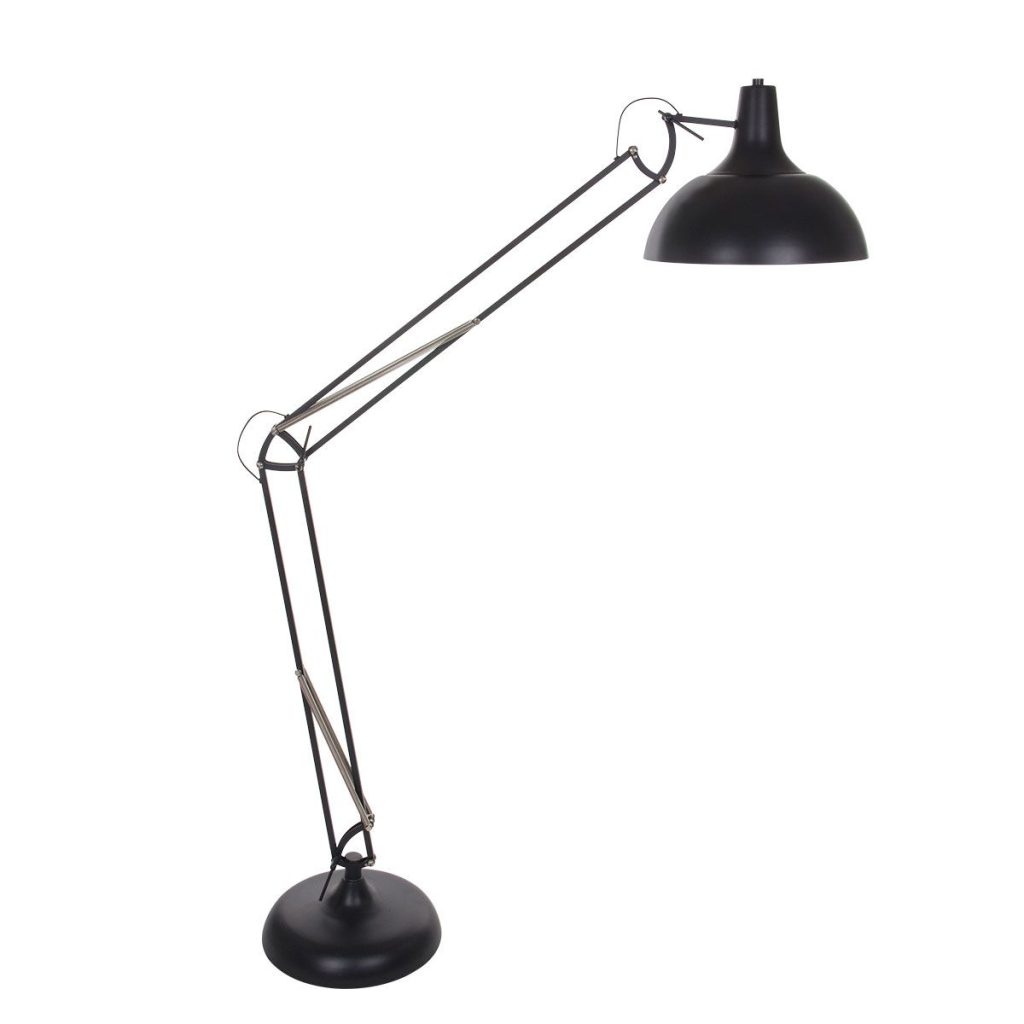 Industriële zwarte metalen vloerlamp knikarm Mexlite Office magna - Afbeelding 11