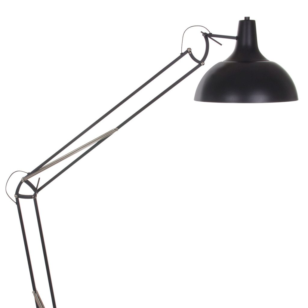 Industriële zwarte metalen vloerlamp knikarm Mexlite Office magna - Afbeelding 13