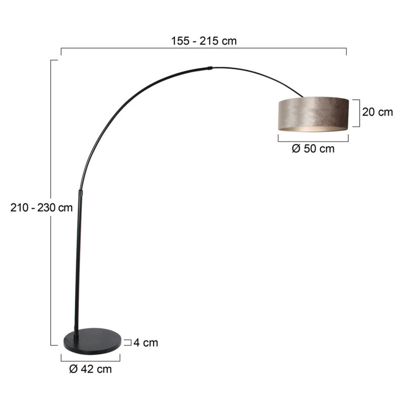Grote vloerlamp met verstelbare boog Steinhauer Sparkled light - Afbeelding 7
