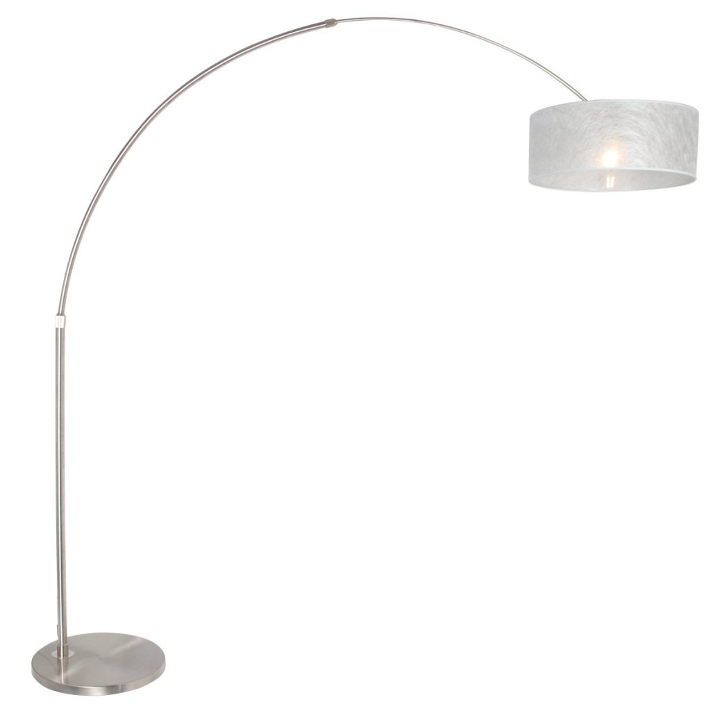 Moderne staalkleurige metalen vloerlamp Steinhauer Sparkled light - Afbeelding 2