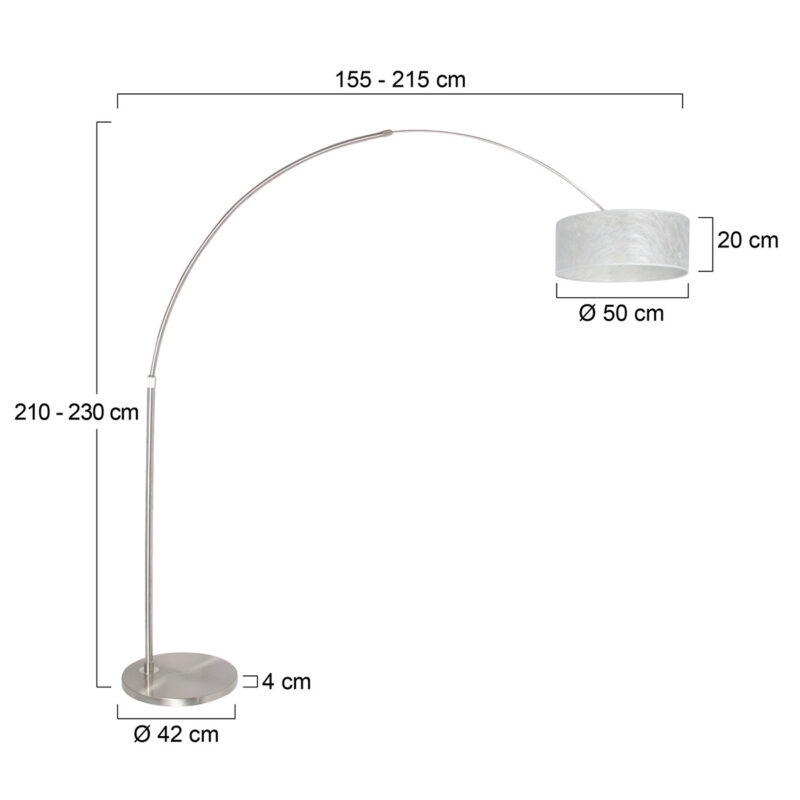 Moderne staalkleurige metalen vloerlamp Steinhauer Sparkled light - Afbeelding 6
